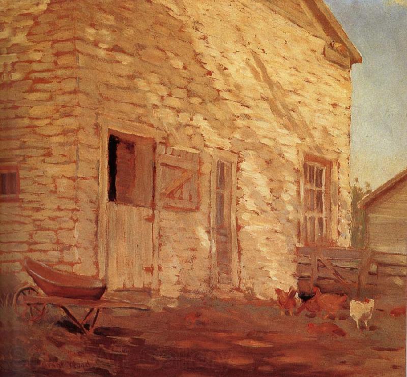 Grant Wood Old Stone and barn France oil painting art